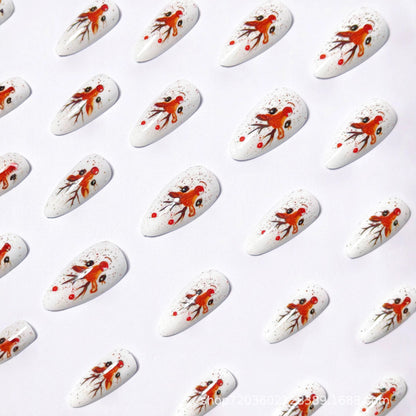 3D Reindeer-Themed Nail Art Acalora