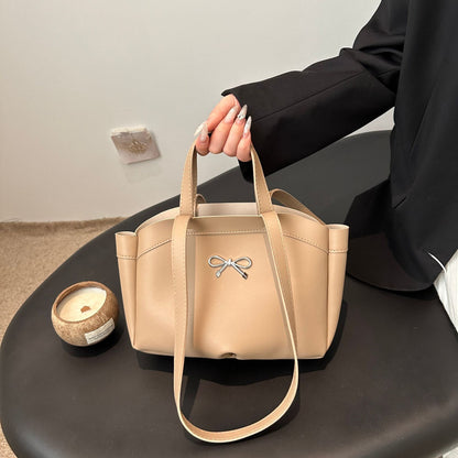 Elegant Bow Accent Handheld Tote Bag Acalora