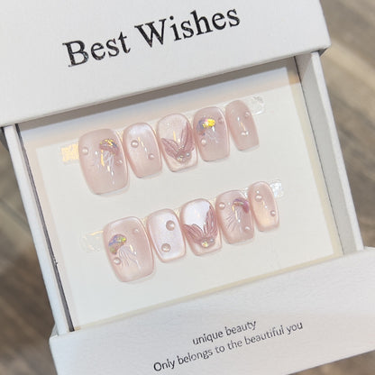 Themed Press-On Nail Art Set with Hello Kitty Designs Acalora