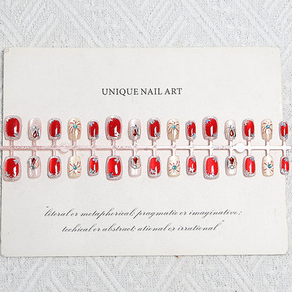 Nail set with sparkly glitter and creative design accents Acalora