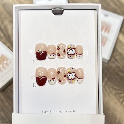 Artistic Character-Themed Press-On Nail Art Set Acalora