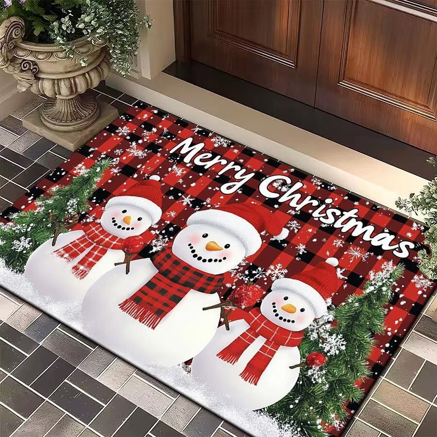 Festive Winter-Themed Entrance Mat