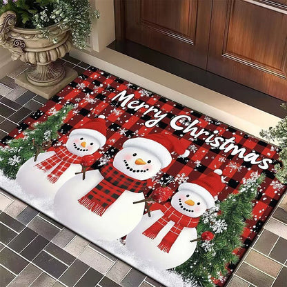 Festive Winter-Themed Entrance Mat