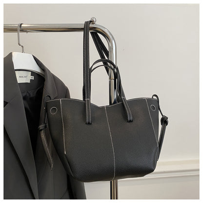Textured Leather Everyday Tote Bag Acalora