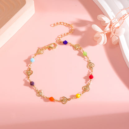 Colorful Heart Charm Bracelet Acalora