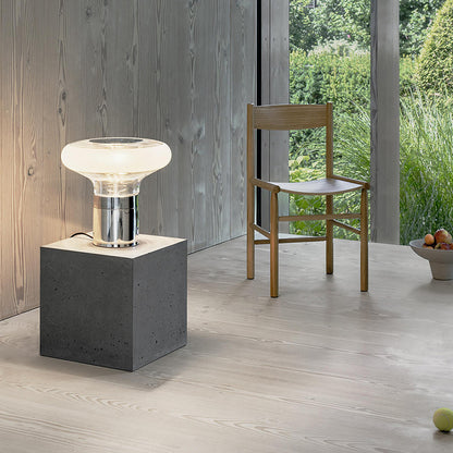 Modern Sculptural Table Lamp with Translucent Shade