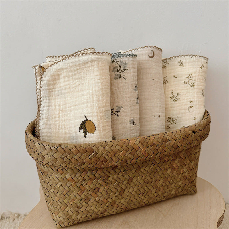 Women's Cozy Cotton Blanket with Floral Design Skanto