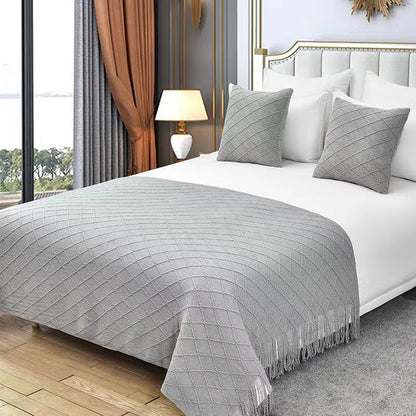 Luxurious Textured Knit Throw Blanket