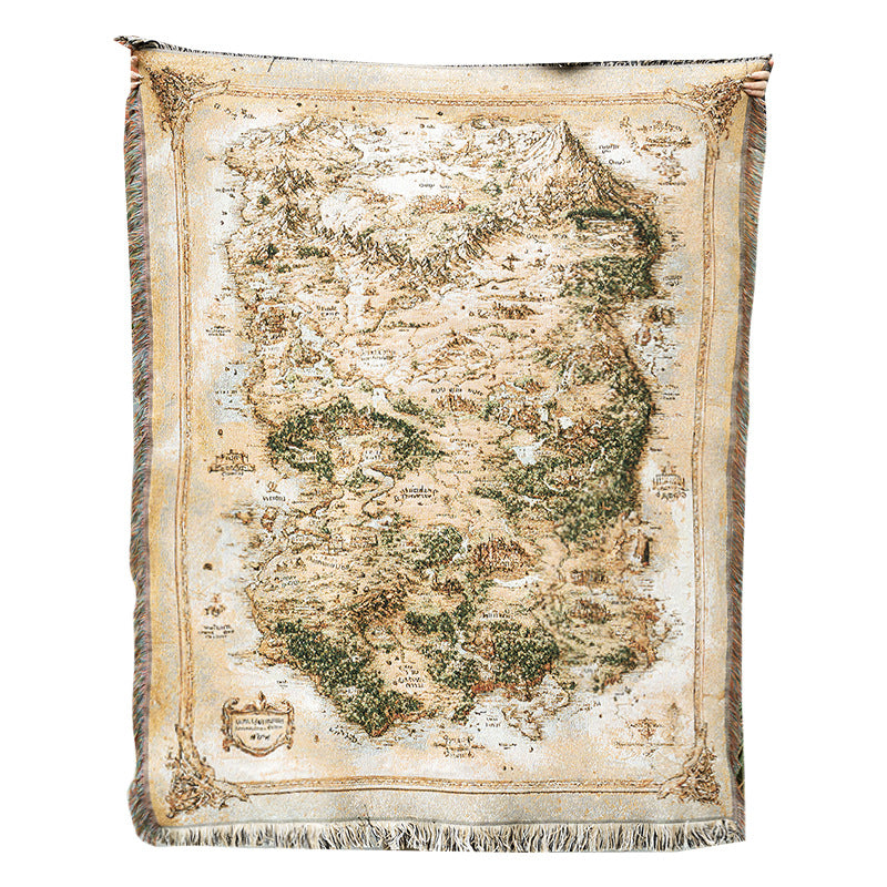 Vintage Map Throw Blanket
