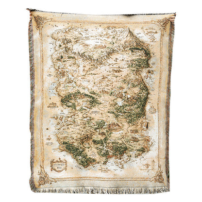 Vintage Map Throw Blanket