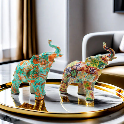 Colorful Elephants Figurine Acalora