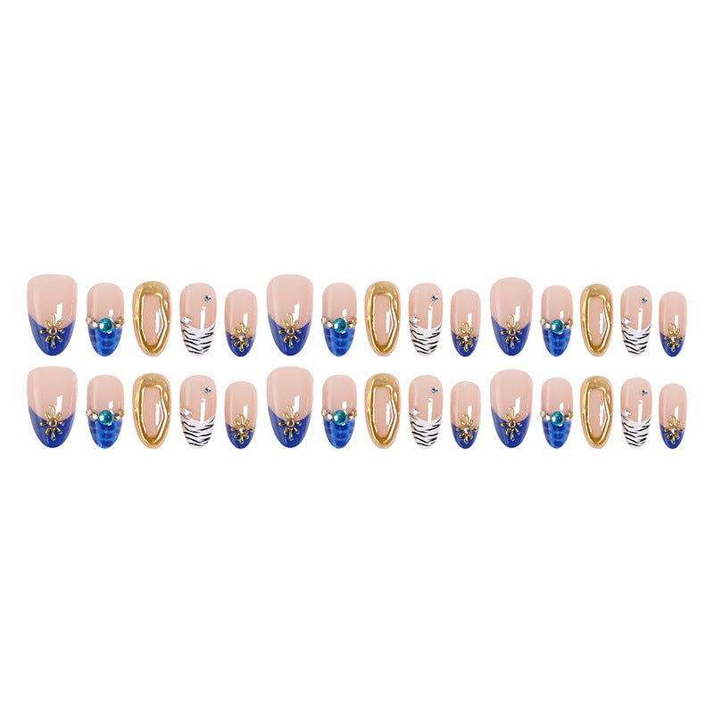 Acrylic nail set with elegant flower and glitter design Acalora