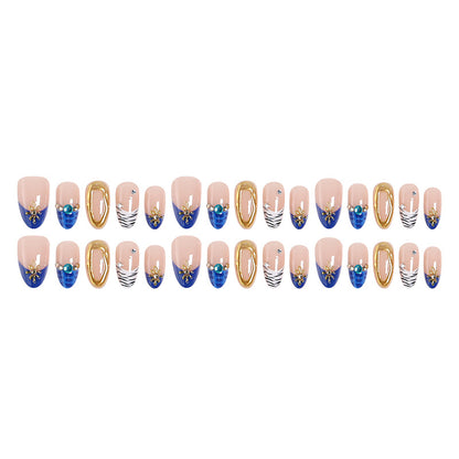 Acrylic nail set with elegant flower and glitter design Acalora