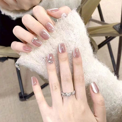Glittering artificial nail tips with elegant details Acalora