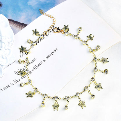 Elegant Crystal Chain Anklet Acalora