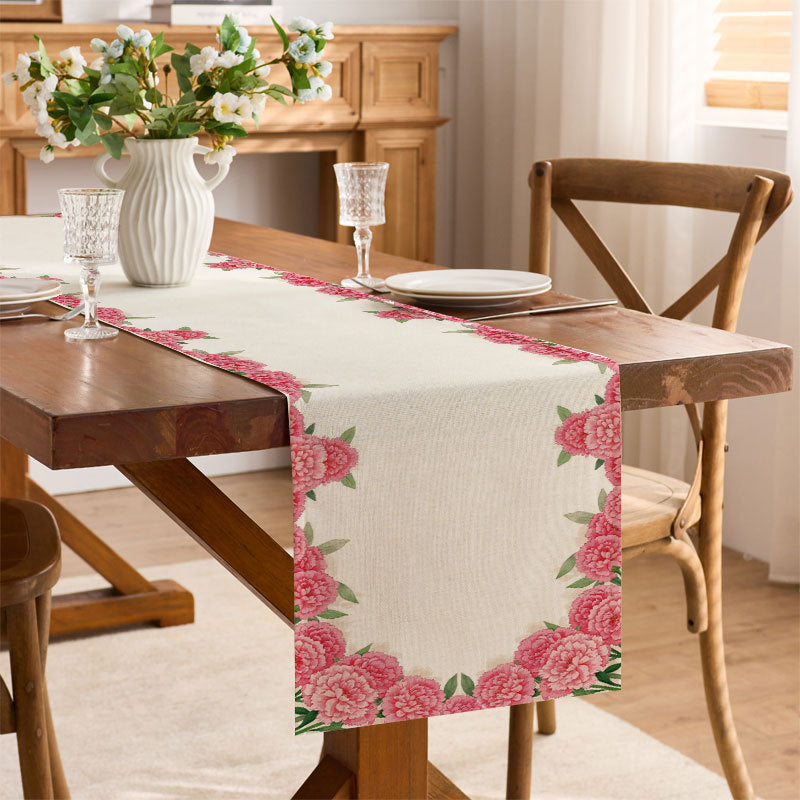Decorative Floral Print Table Runner