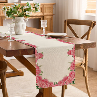 Decorative Floral Print Table Runner
