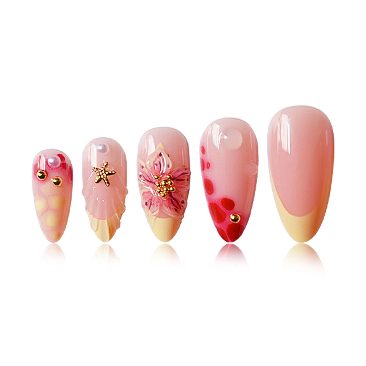 Floral 3D Acrylic Press-On Nail Art Set Acalora