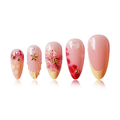 Floral 3D Acrylic Press-On Nail Art Set Acalora