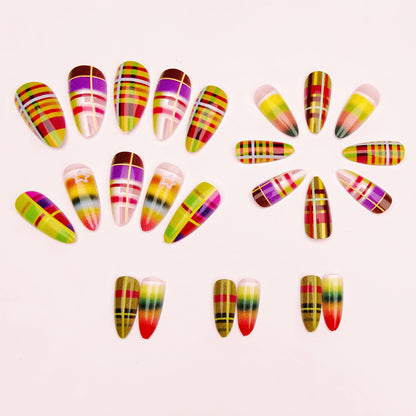 Artistic Plaid Nail Art Acalora