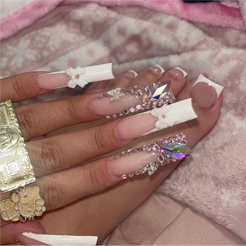 Artistic Floral Press-On Nail Art Acalora