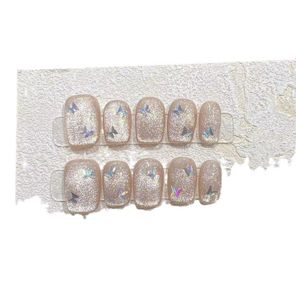 Glittering Press-On Nail Set with Star Accents Acalora