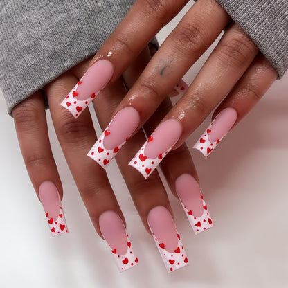 Artificial nails with heart design Acalora