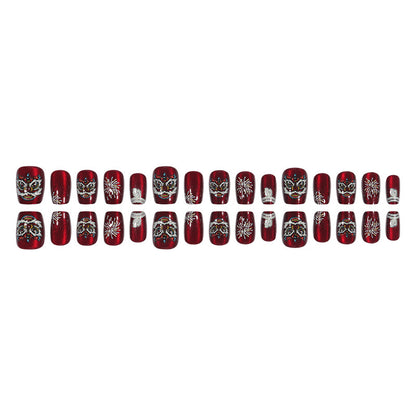 Artistic Holiday-Themed Press-On Nail Design Acalora