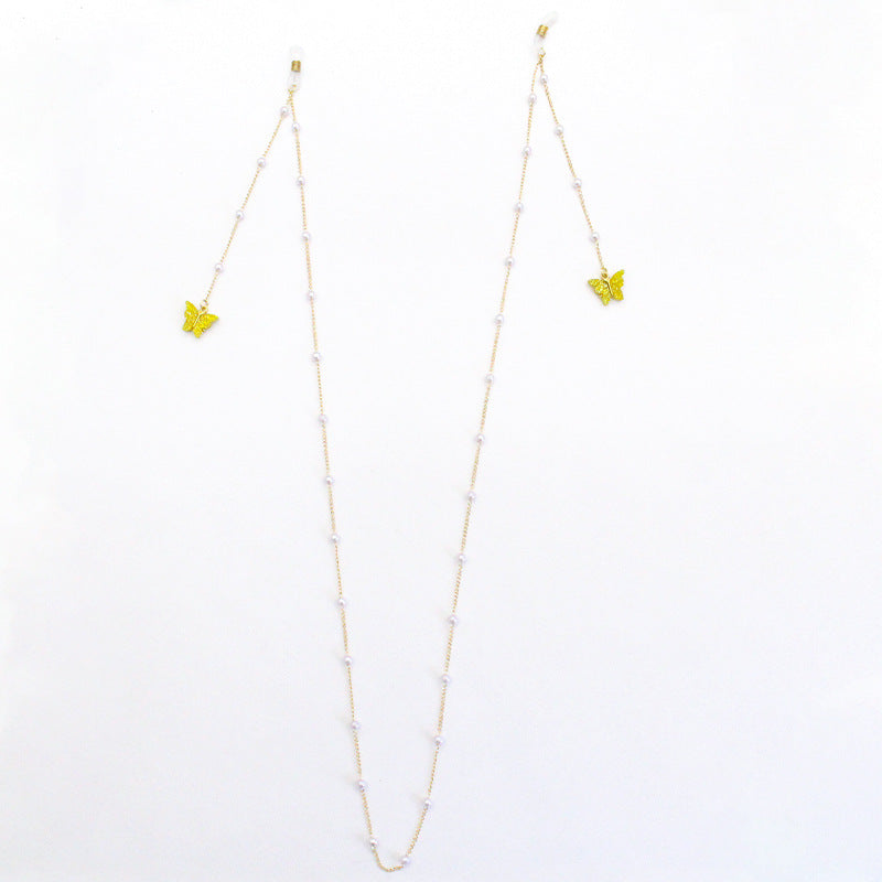 Butterfly-Embellished Eyewear Chain Acalora