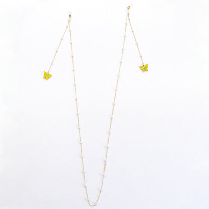 Butterfly-Embellished Eyewear Chain Acalora