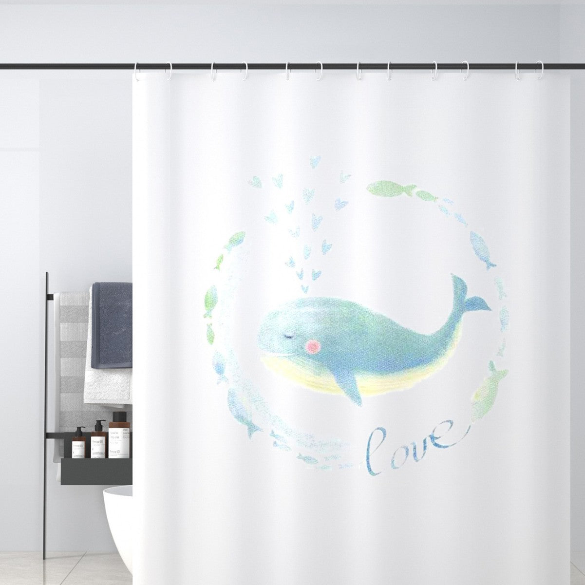Tropical Cactus-Themed Shower Curtain