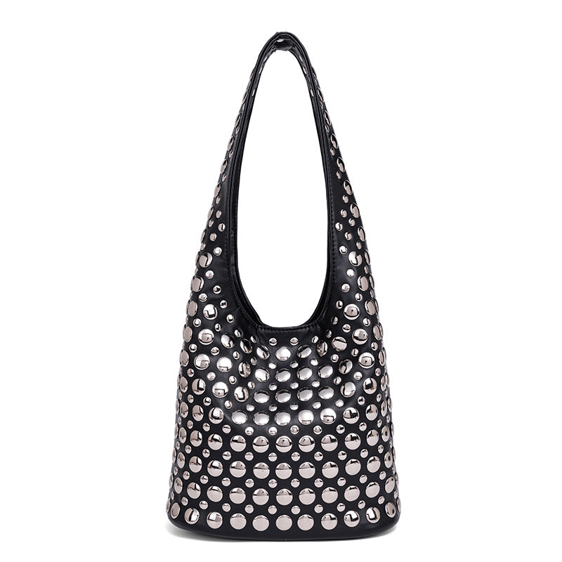 Studded Leather Shoulder Bag Acalora