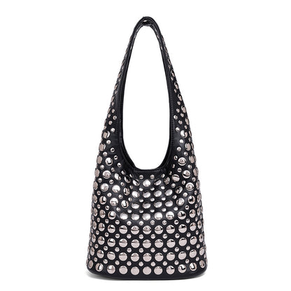 Studded Leather Shoulder Bag Acalora