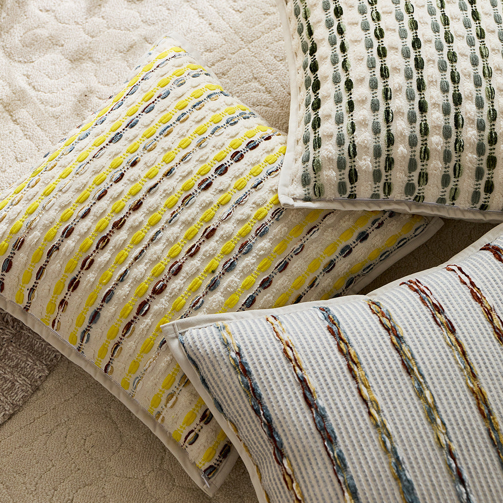 Decorative Handwoven Striped Throw Pillow