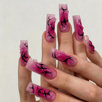 Artifical nails with floral and artistic design Acalora
