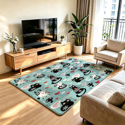Unisex Cartoon Cat Area Rug