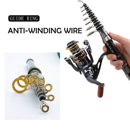 Skanto | Carbon Fiber Telescopic Fishing Rod and Reel Combo – Portable Fishing Kit for Saltwater and Freshwater