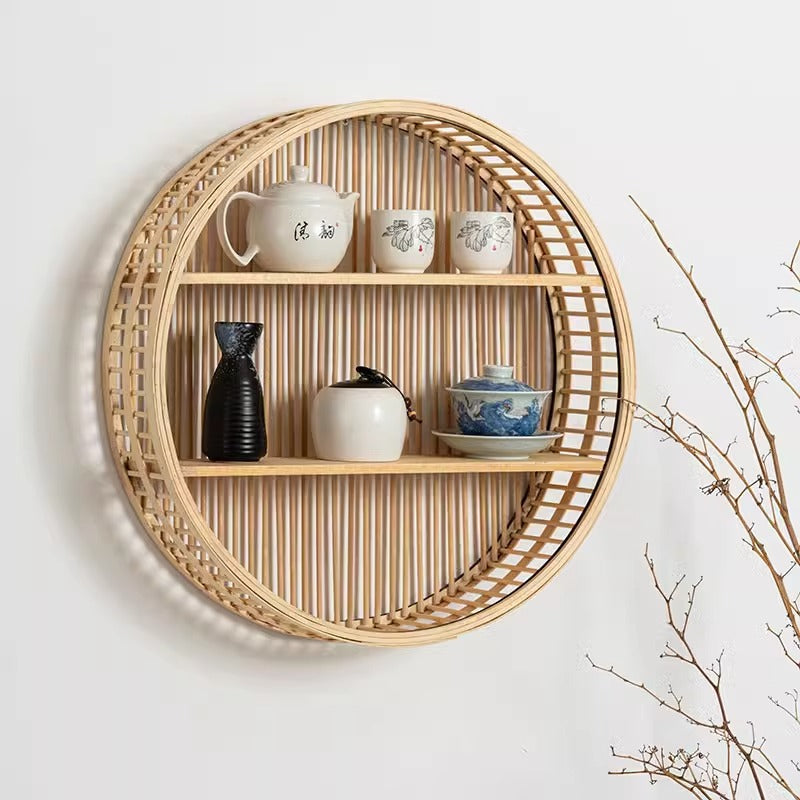 Handwoven storage basket for bathroom utensils Acalora