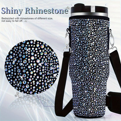 Ladies trendy and sparkling drinking bottle with shoulder bag Bowlift
