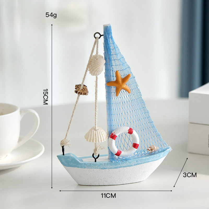 Maritime Sailboat Sculpture Accent