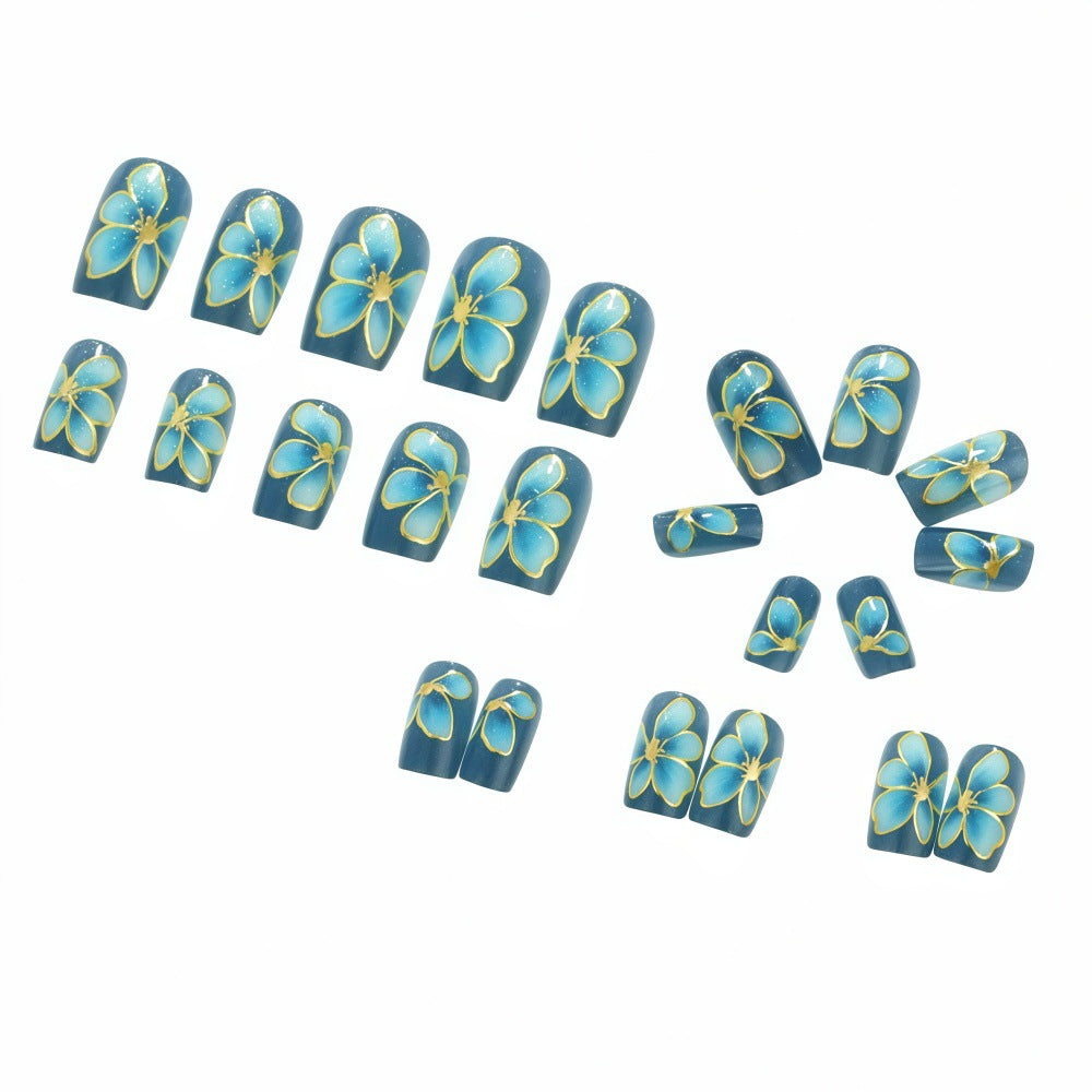 Elaborately designed artificial nails with flower pattern Acalora