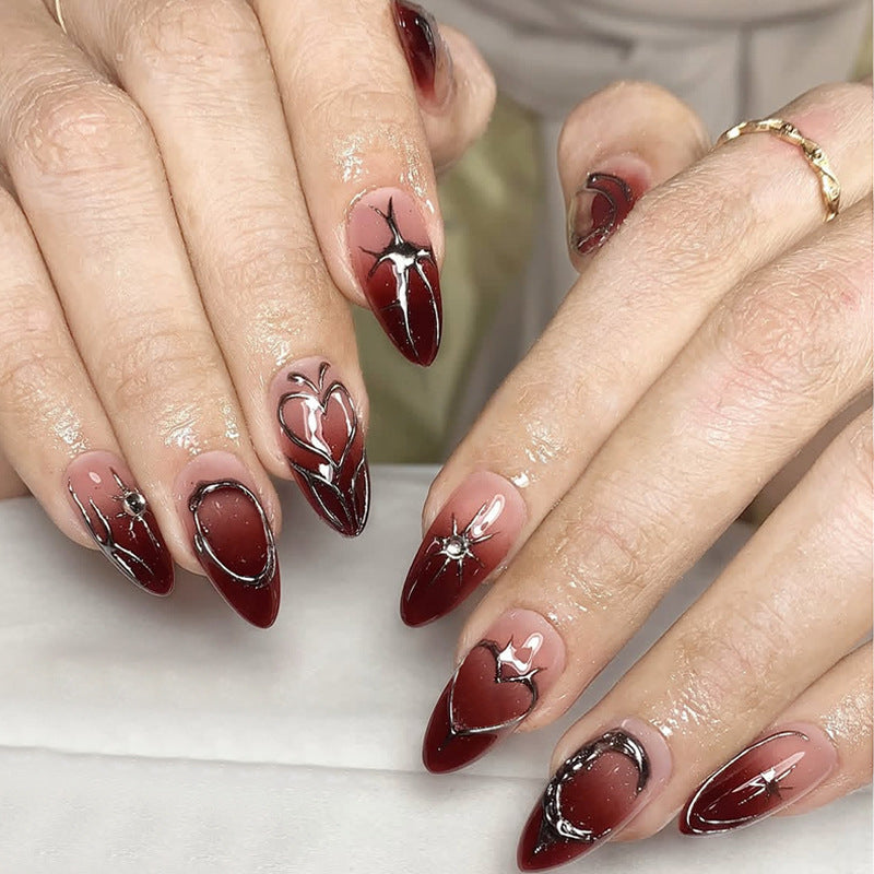 Artistic Floral Ombre Press-On Nails Acalora