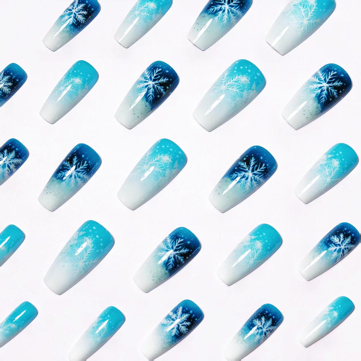 Winter Themed Ombre Nail Art Acalora