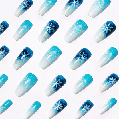 Winter Themed Ombre Nail Art Acalora