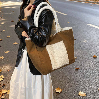 Cozy Sherpa Lined Tote Bag Acalora
