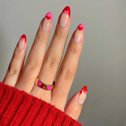 Heart-Patterned Press-On Nails Acalora