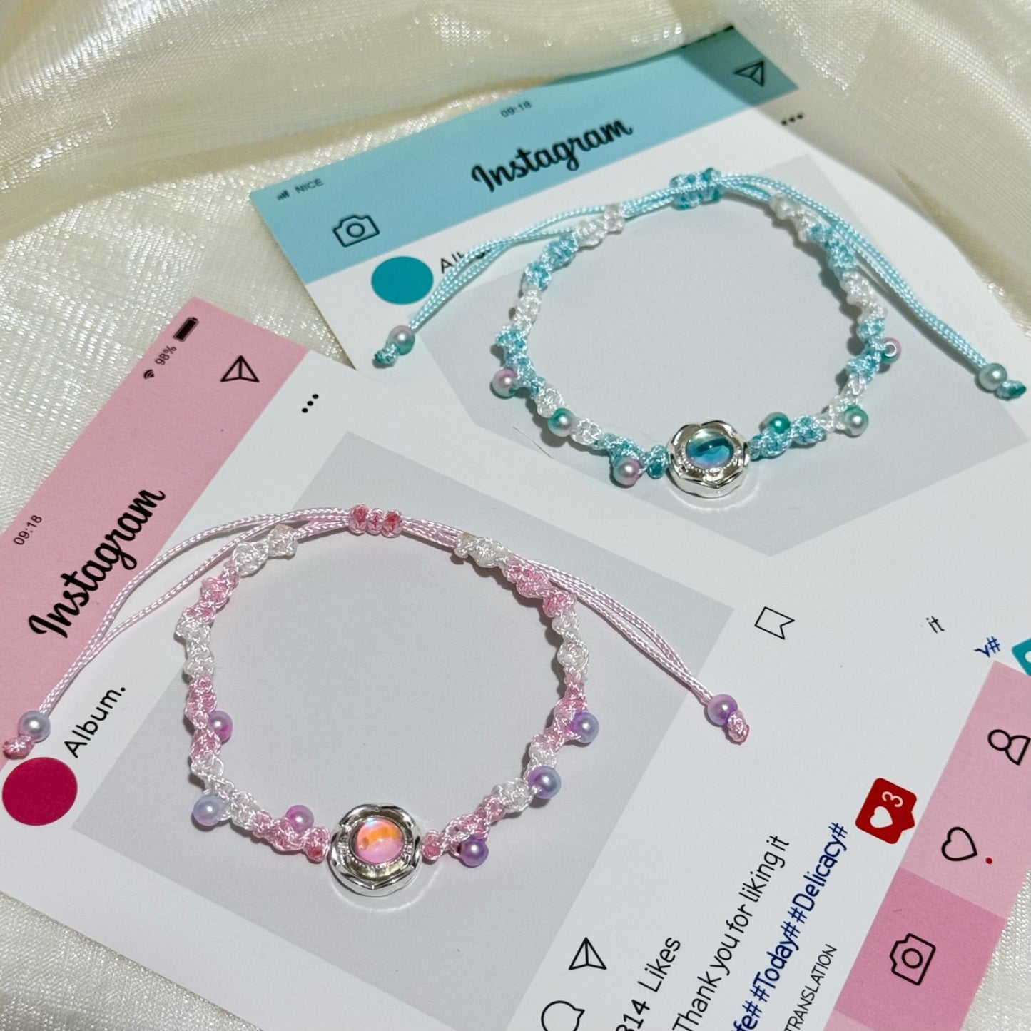 Adjustable Floral Charm Bracelet Acalora
