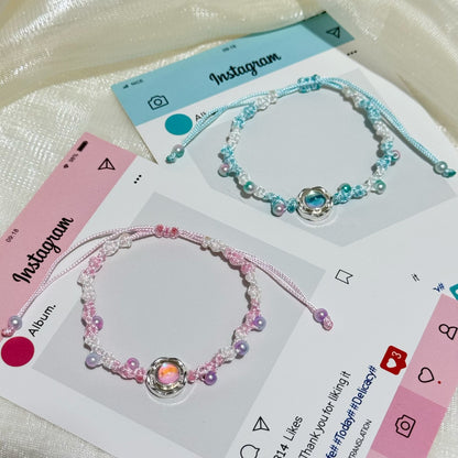 Adjustable Floral Charm Bracelet Acalora