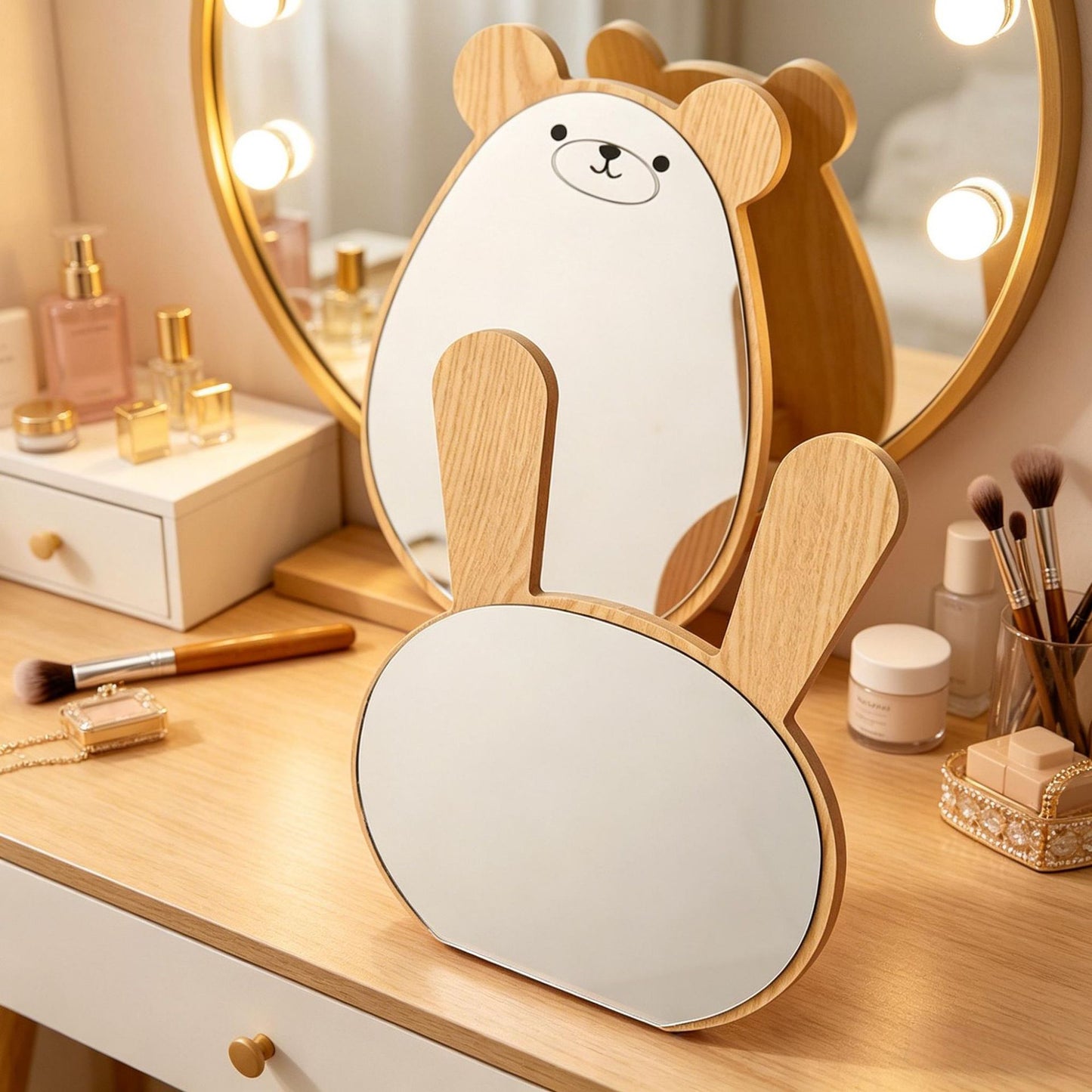 Bear-Themed Decorative Wall Mirror