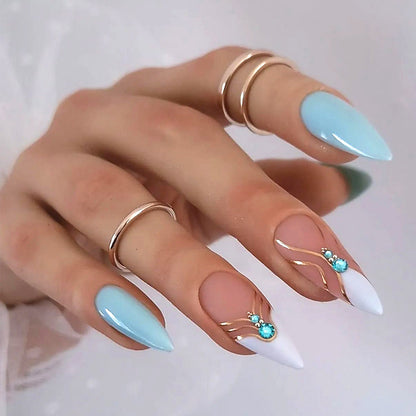 Artificial nail set with unique patterns Acalora